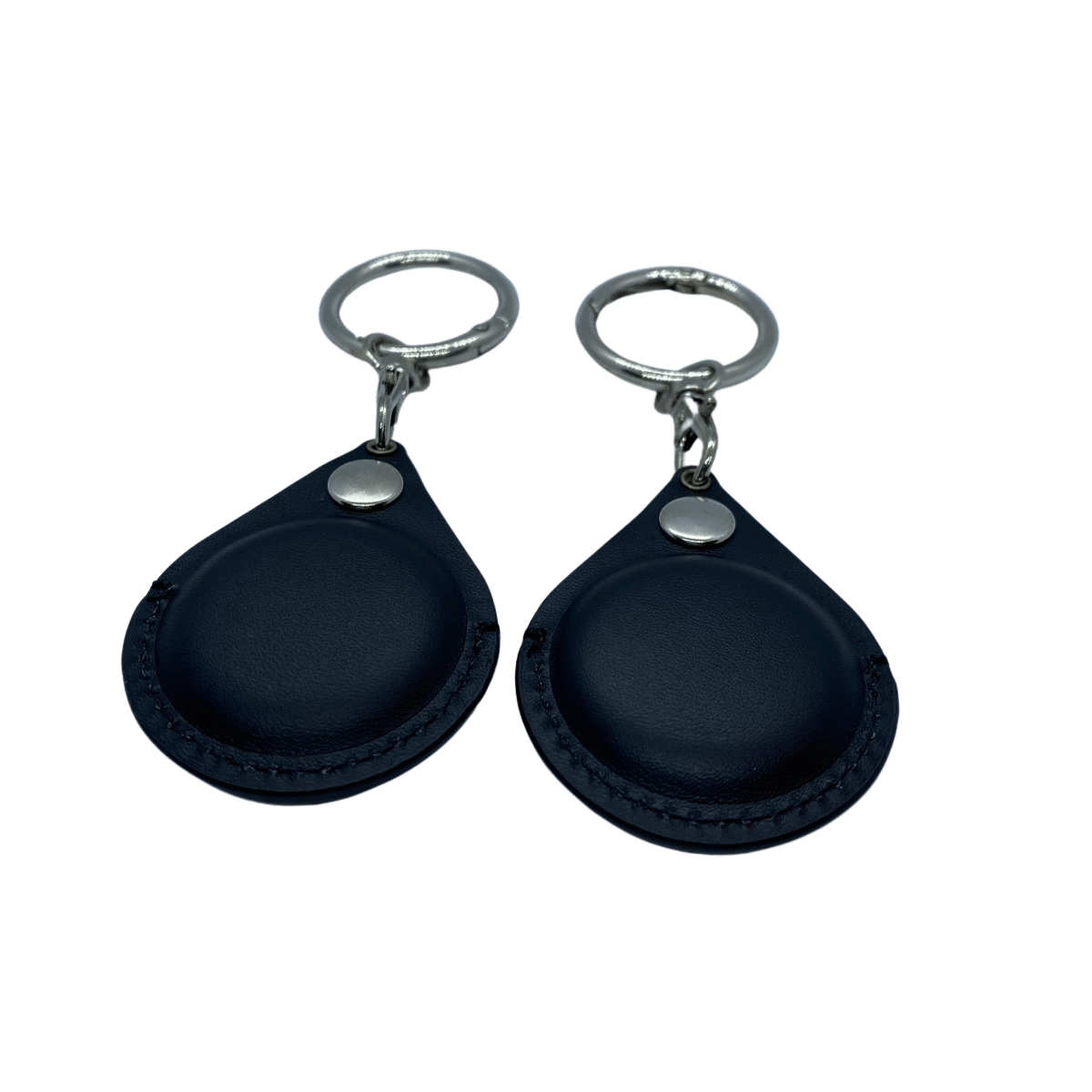 Black Leather AirTag Keychains