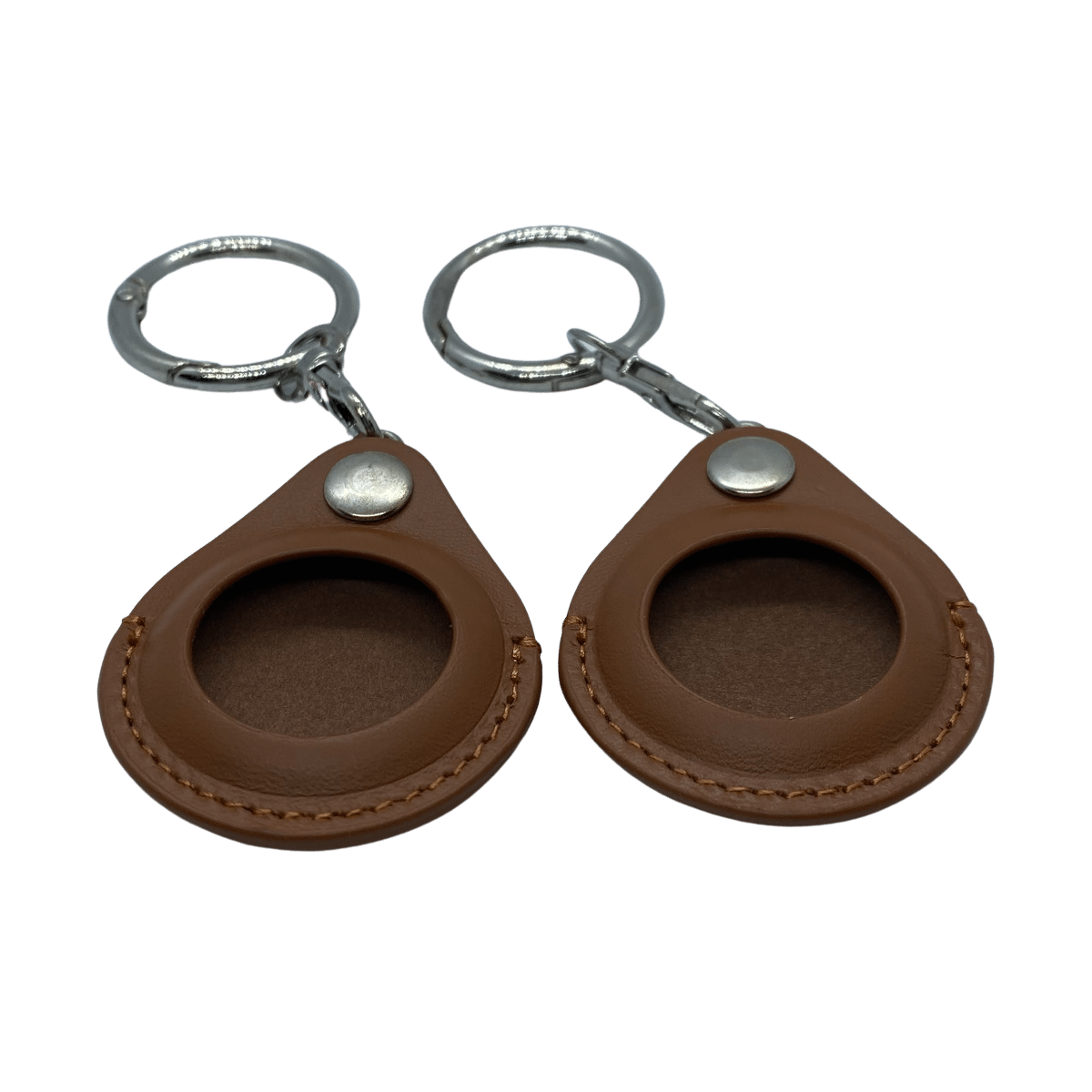 Brown Leather AirTag Keychains