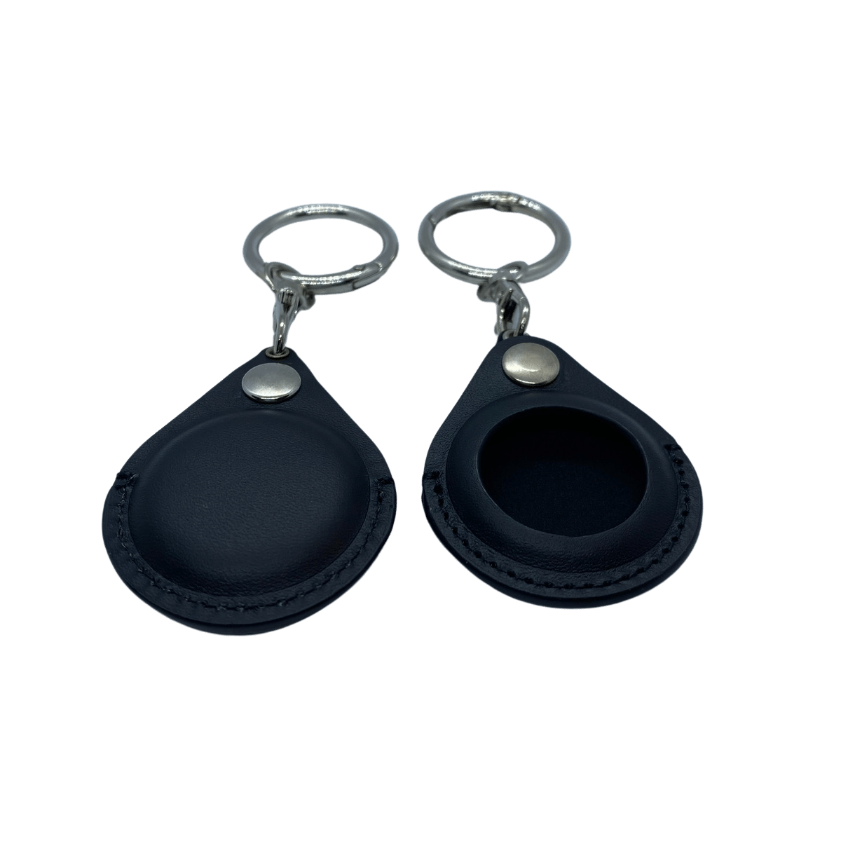 Black Leather AirTag Keychains