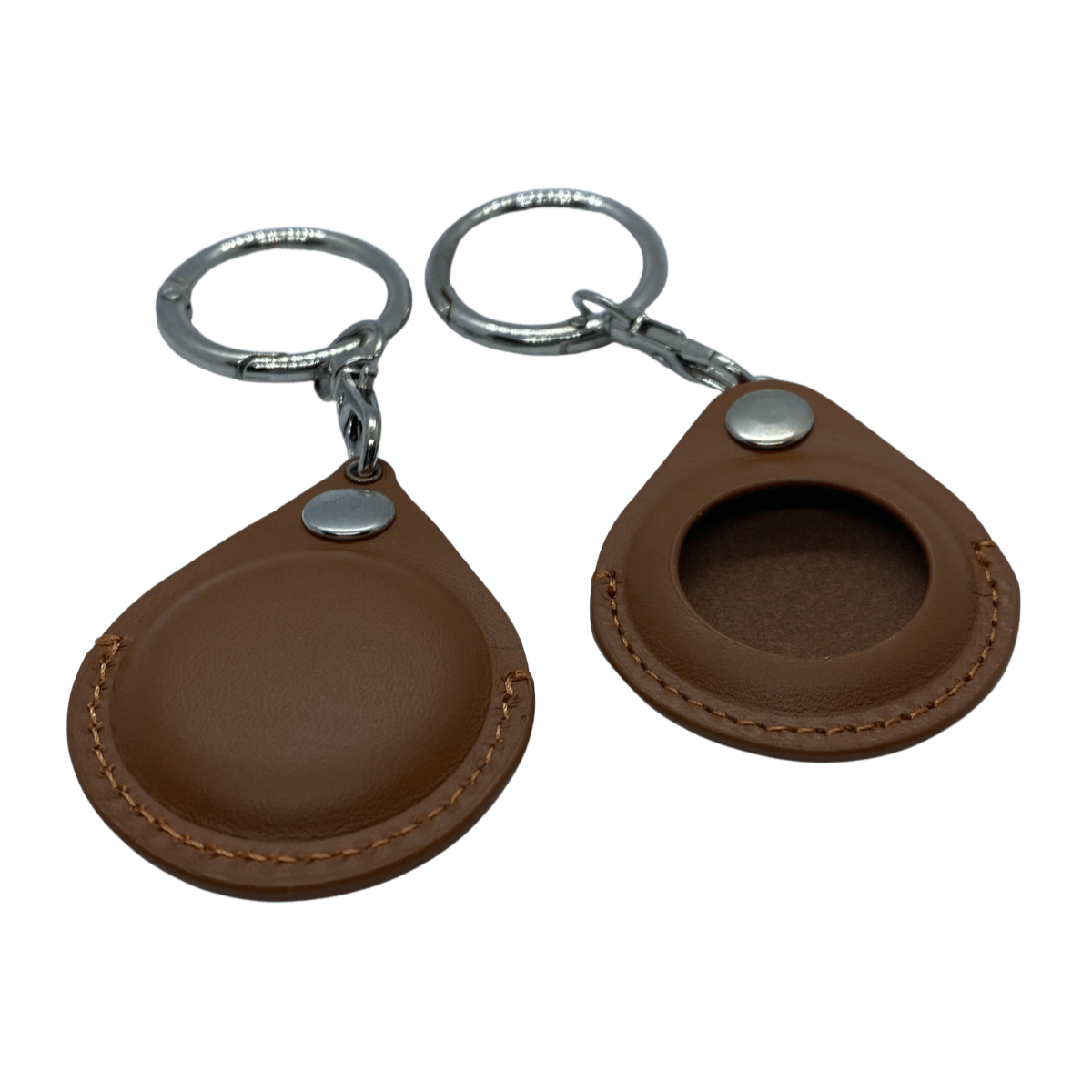 Brown Leather AirTag Keychains