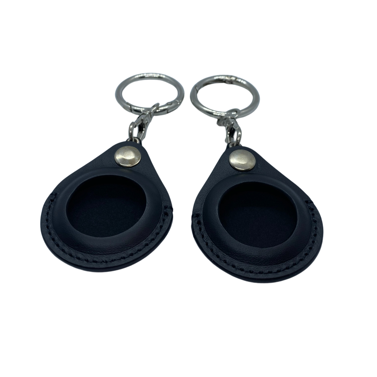 Black Leather AirTag Keychains