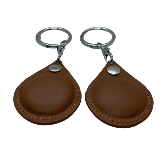 Brown Leather AirTag Keychains