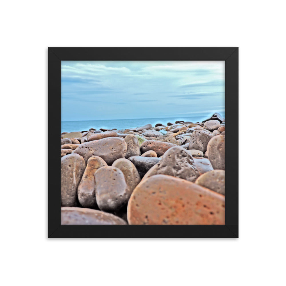 Close Up Rock Beach Framed poster