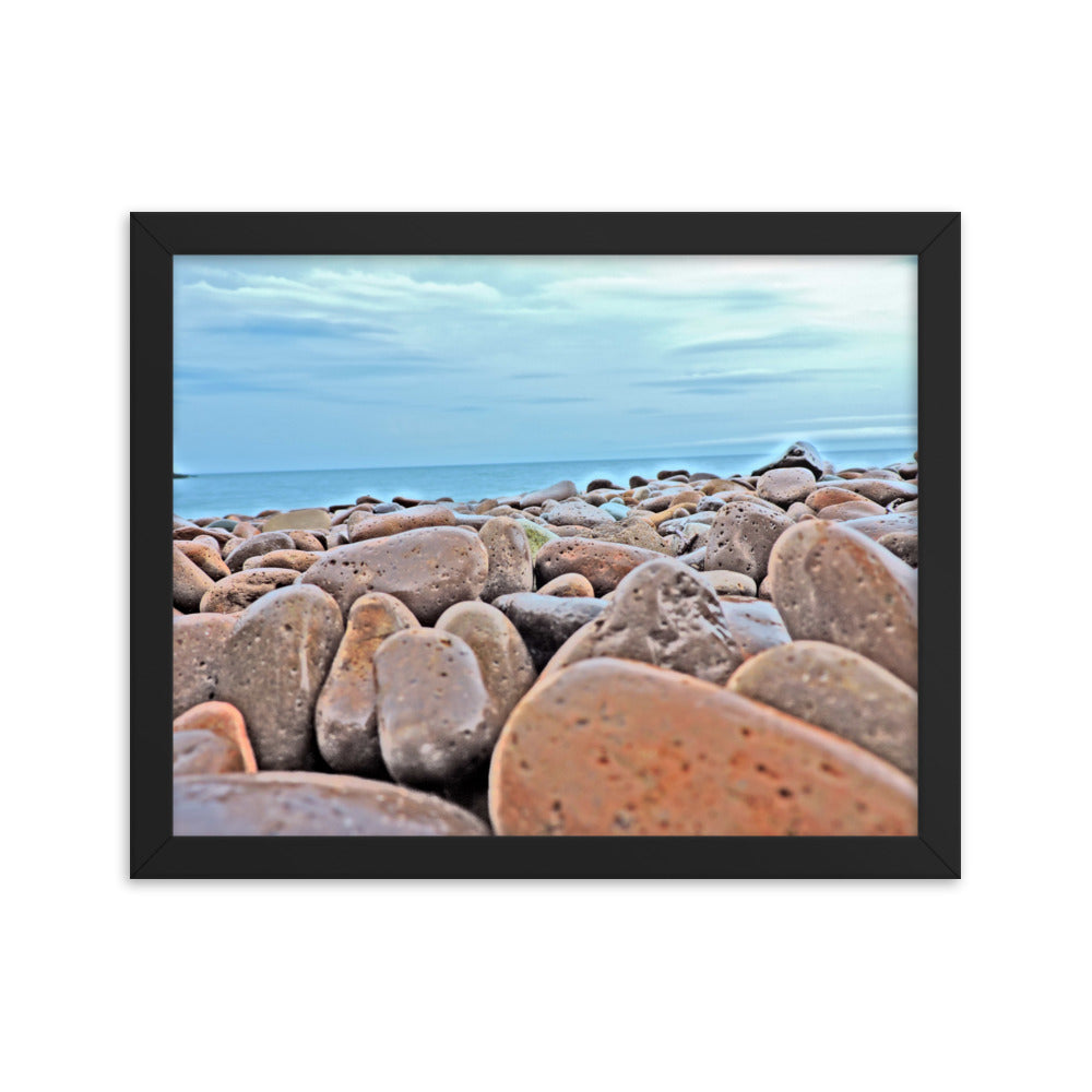 Close Up Rock Beach Framed poster