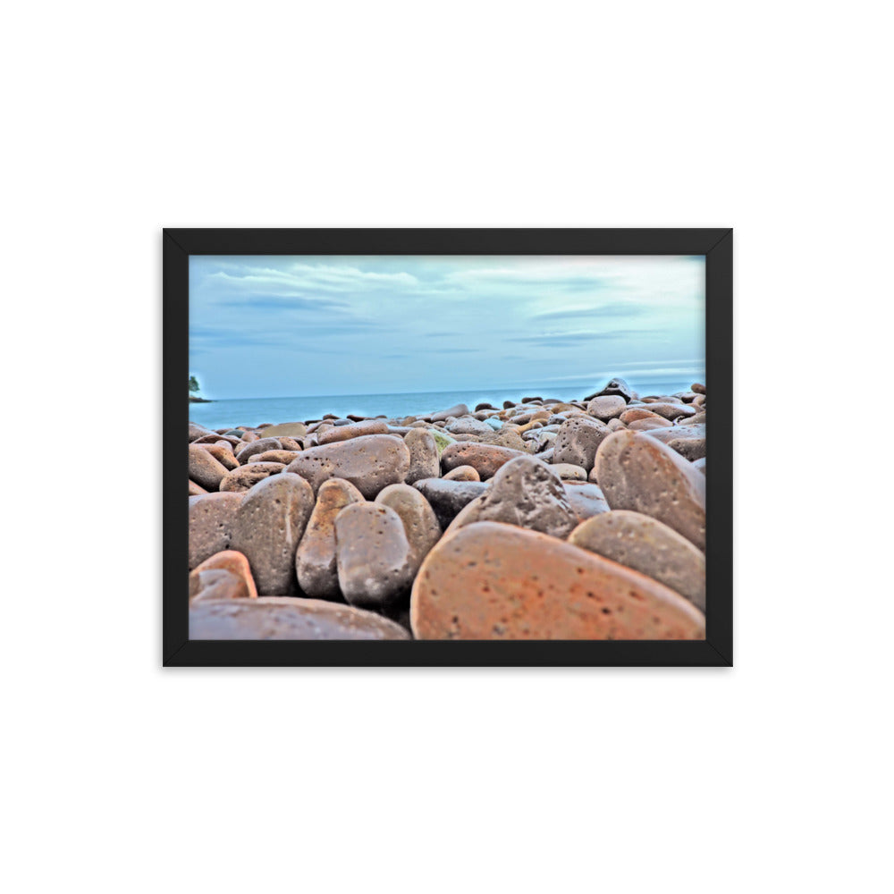 Close Up Rock Beach Framed poster