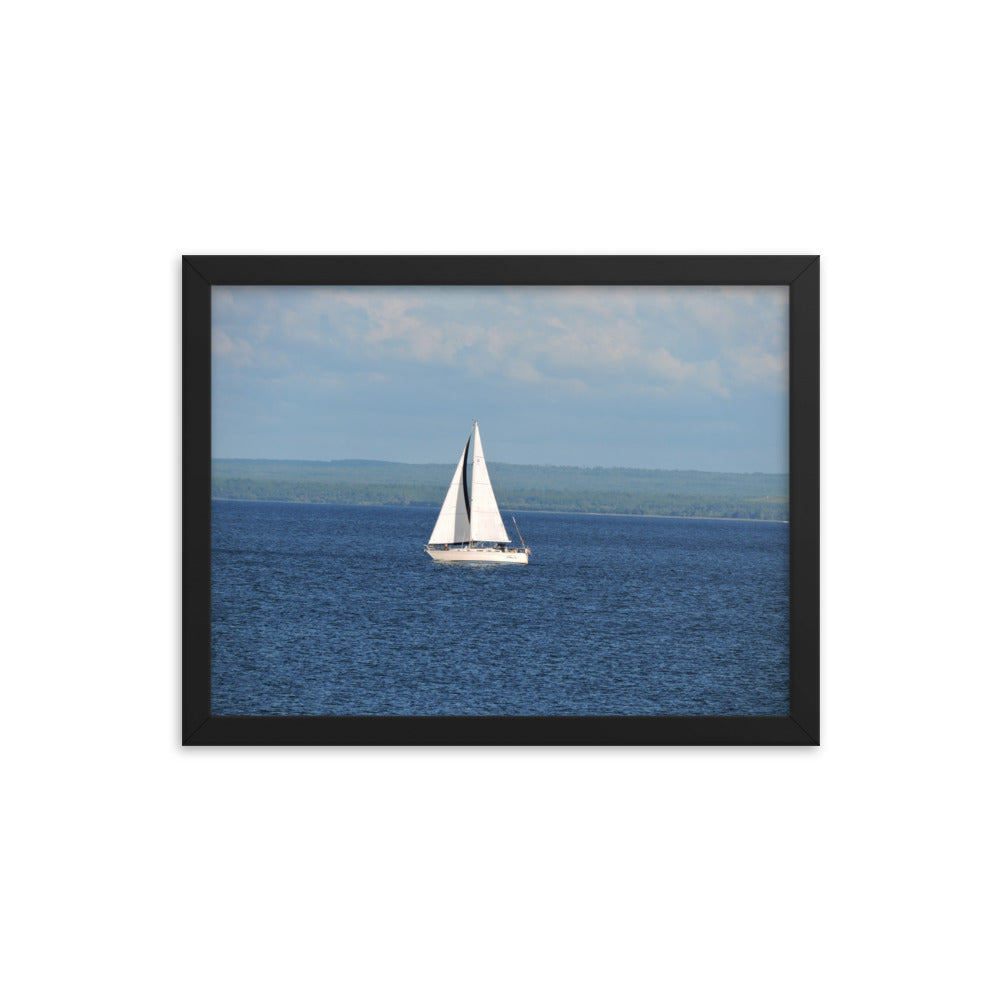 White Sailboat Framed poster