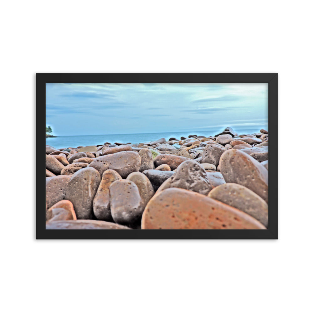 Close Up Rock Beach Framed poster