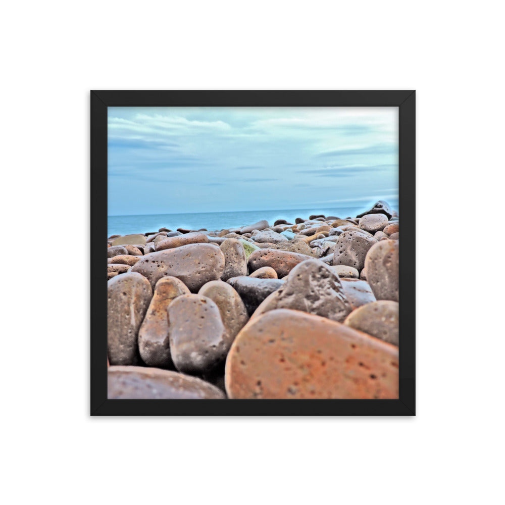 Close Up Rock Beach Framed poster