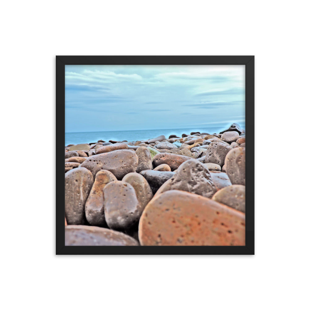 Close Up Rock Beach Framed poster