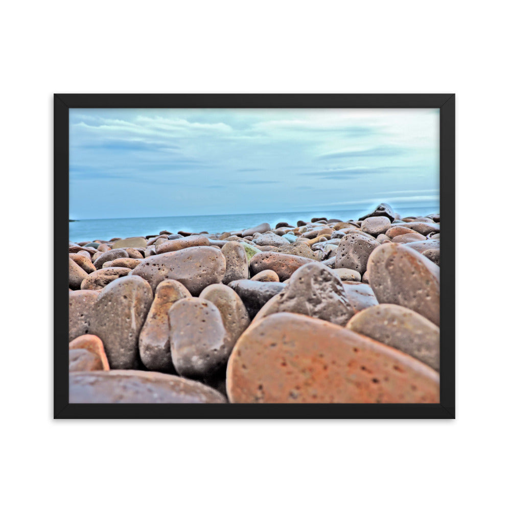 Close Up Rock Beach Framed poster