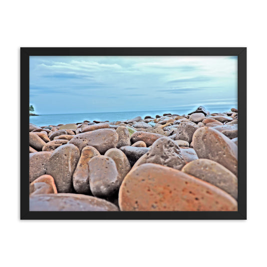 Close Up Rock Beach Framed poster