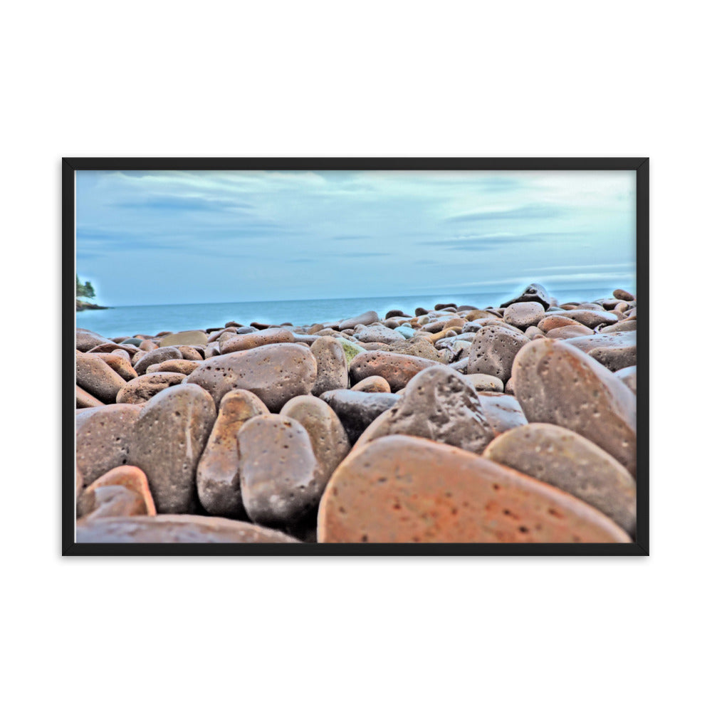 Close Up Rock Beach Framed poster