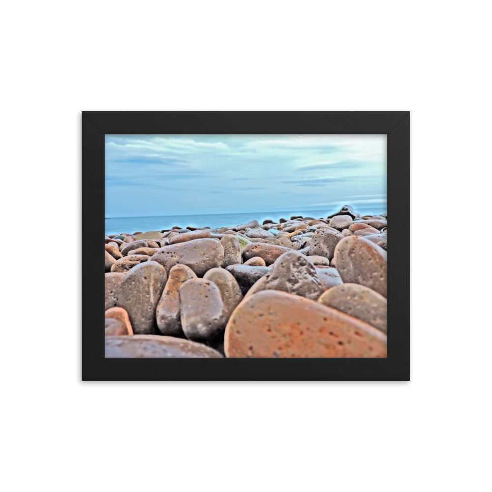 Close Up Rock Beach Framed poster