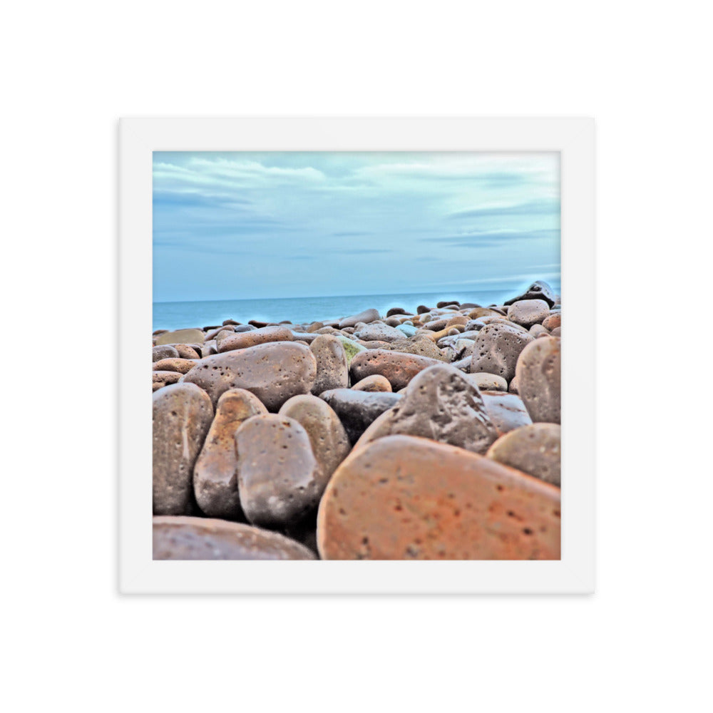 Close Up Rock Beach Framed poster