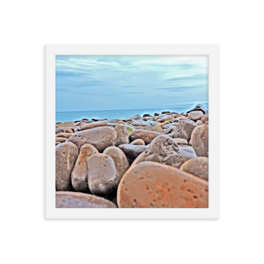 Close Up Rock Beach Framed poster