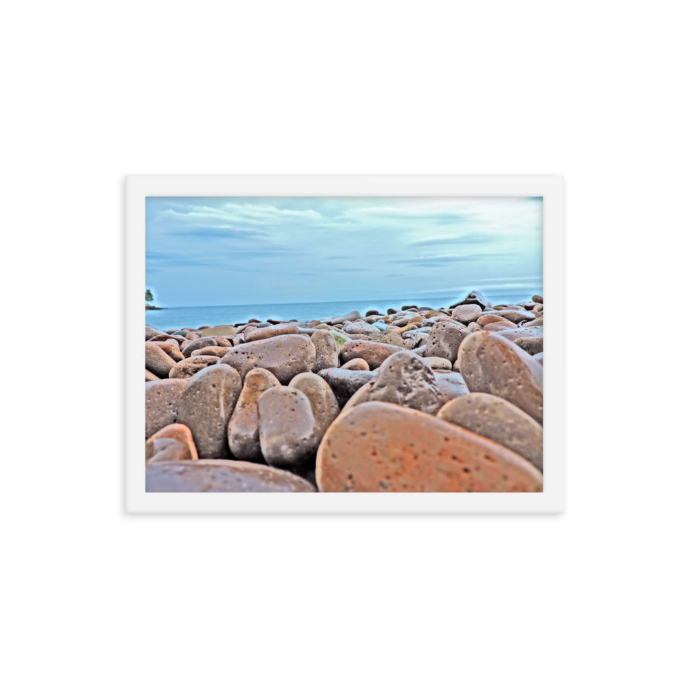 Close Up Rock Beach Framed poster