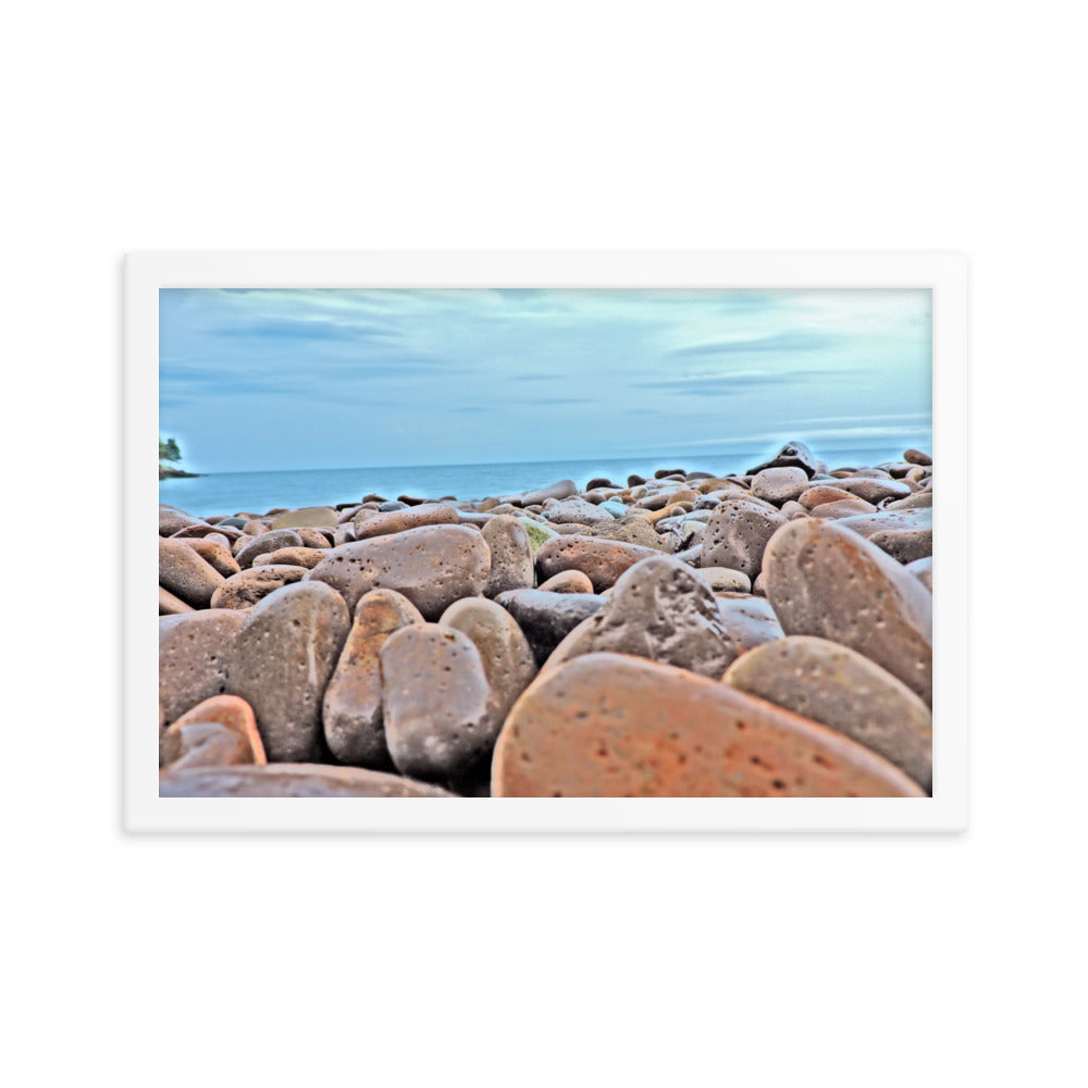 Close Up Rock Beach Framed poster