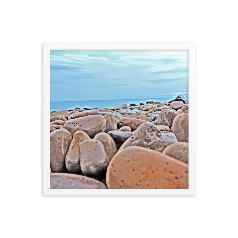 Close Up Rock Beach Framed poster