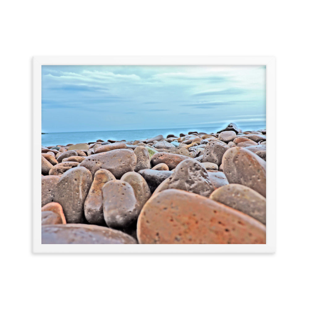 Close Up Rock Beach Framed poster