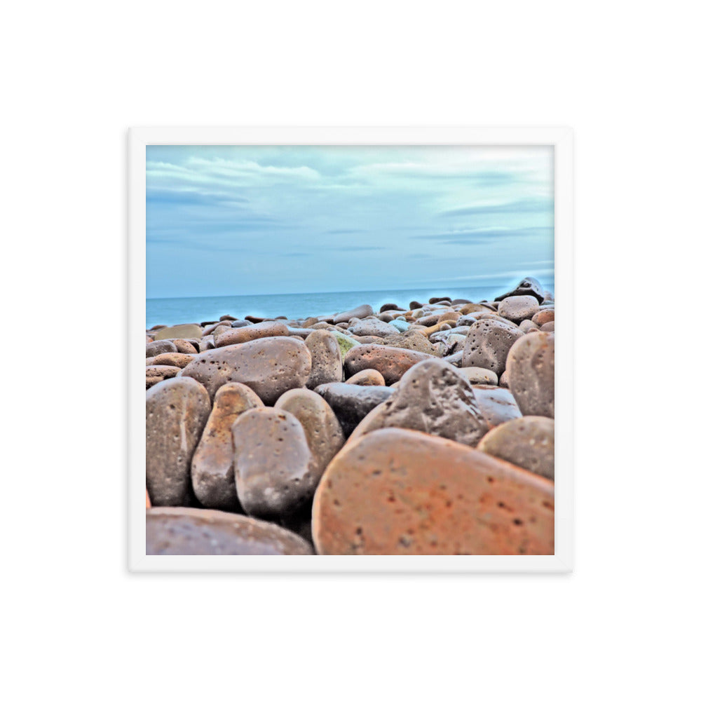 Close Up Rock Beach Framed poster