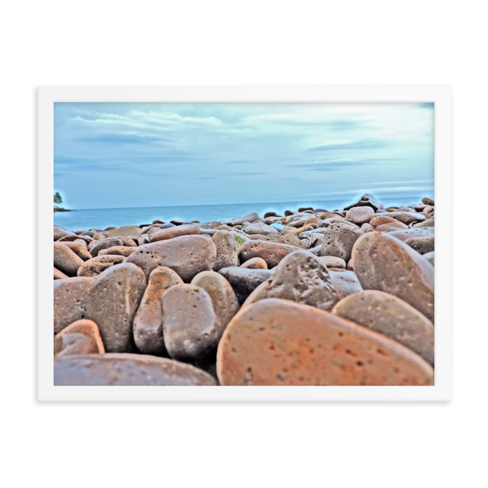 Close Up Rock Beach Framed poster