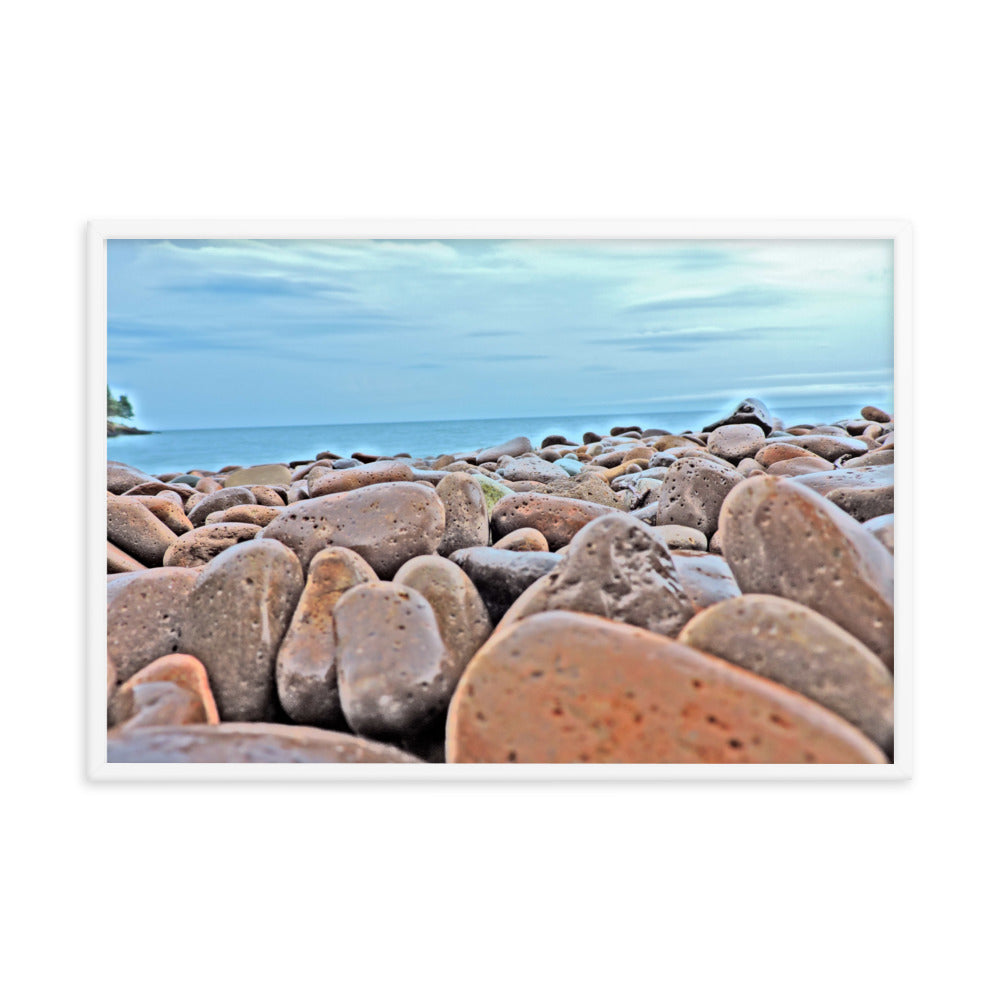 Close Up Rock Beach Framed poster