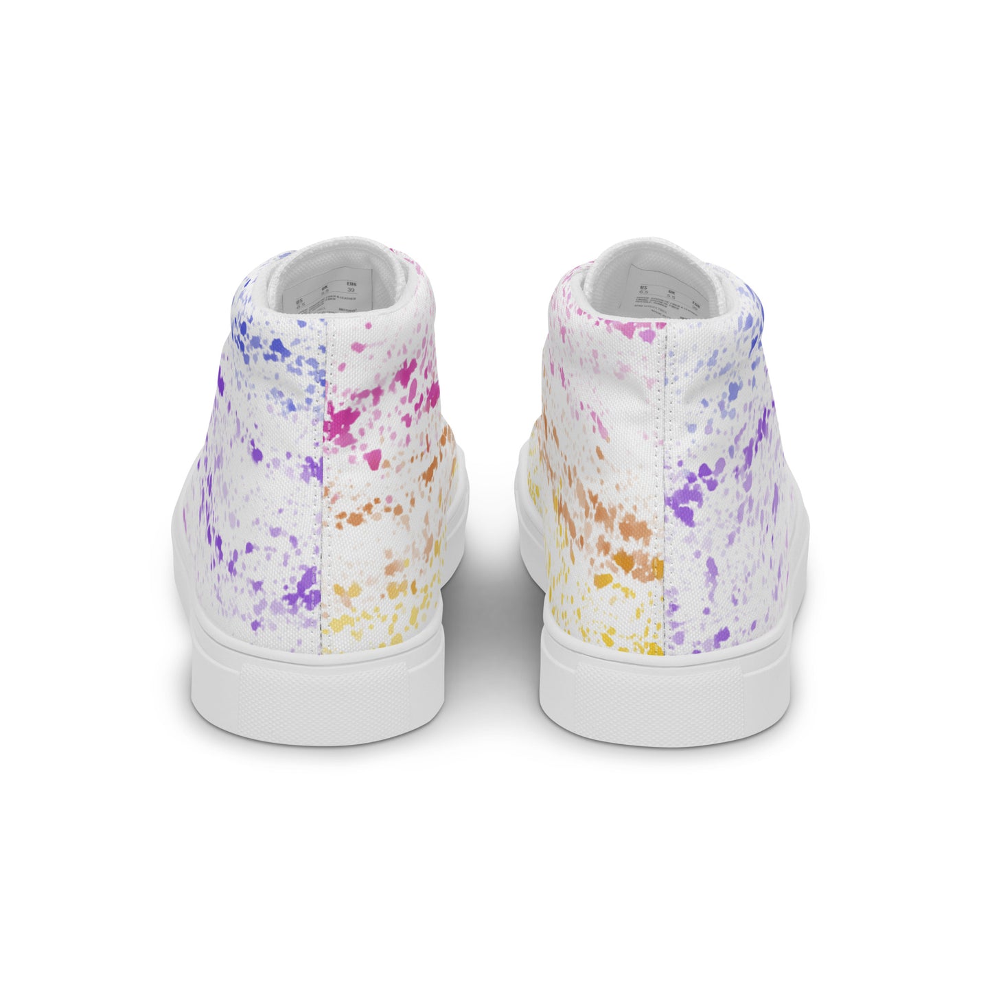 Men’s high top canvas shoes- Splatter Design