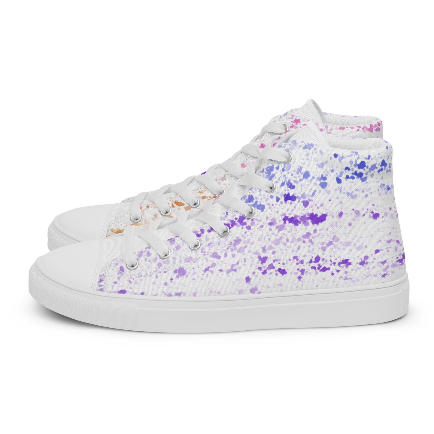 Men’s high top canvas shoes- Splatter Design