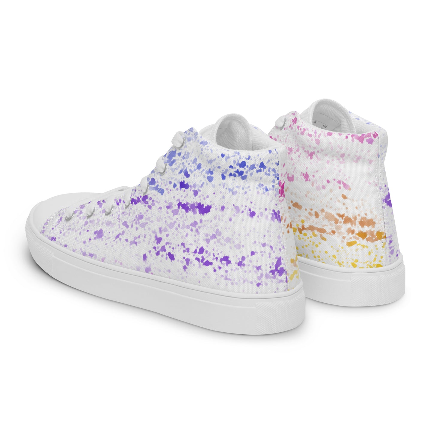 Men’s high top canvas shoes- Splatter Design