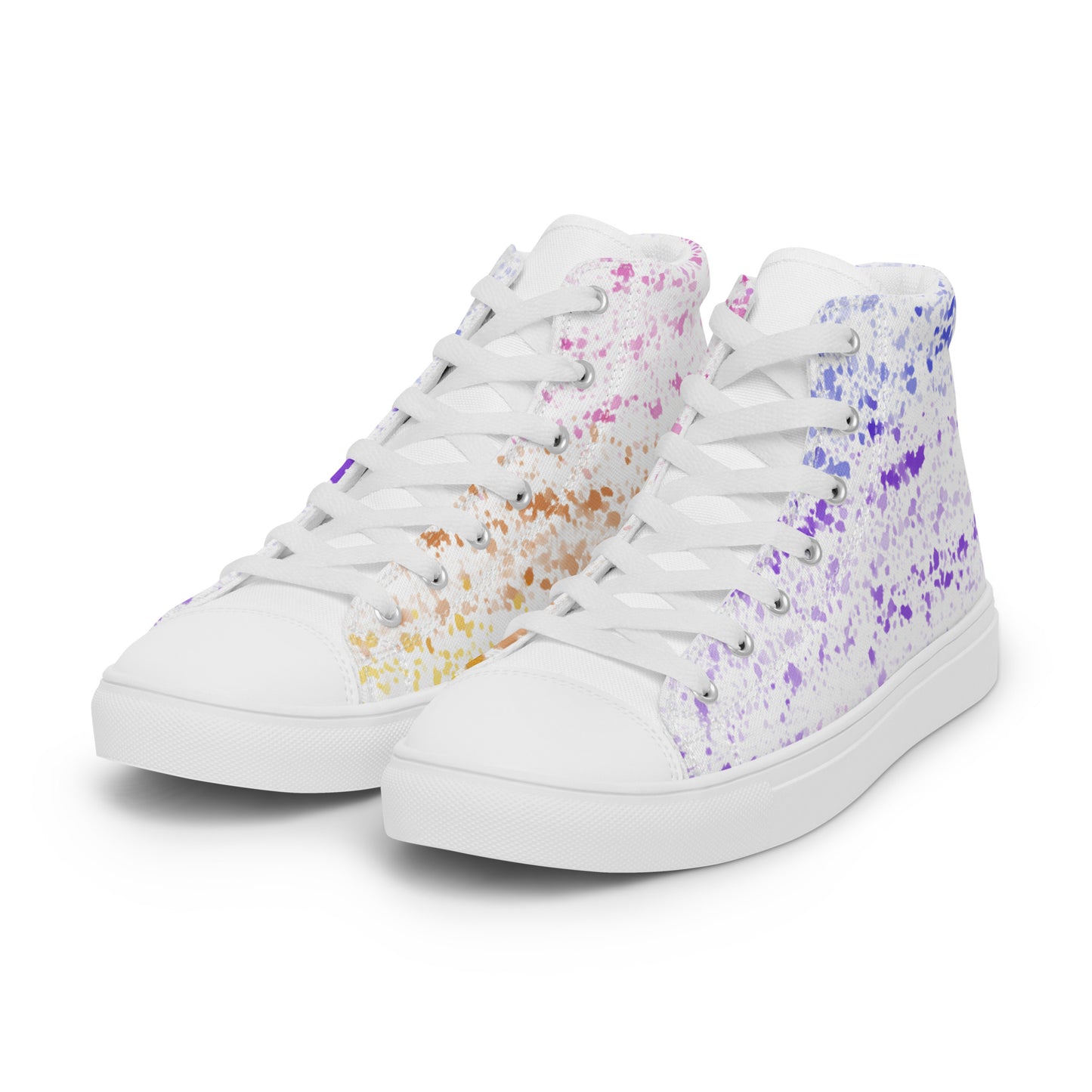 Men’s high top canvas shoes- Splatter Design