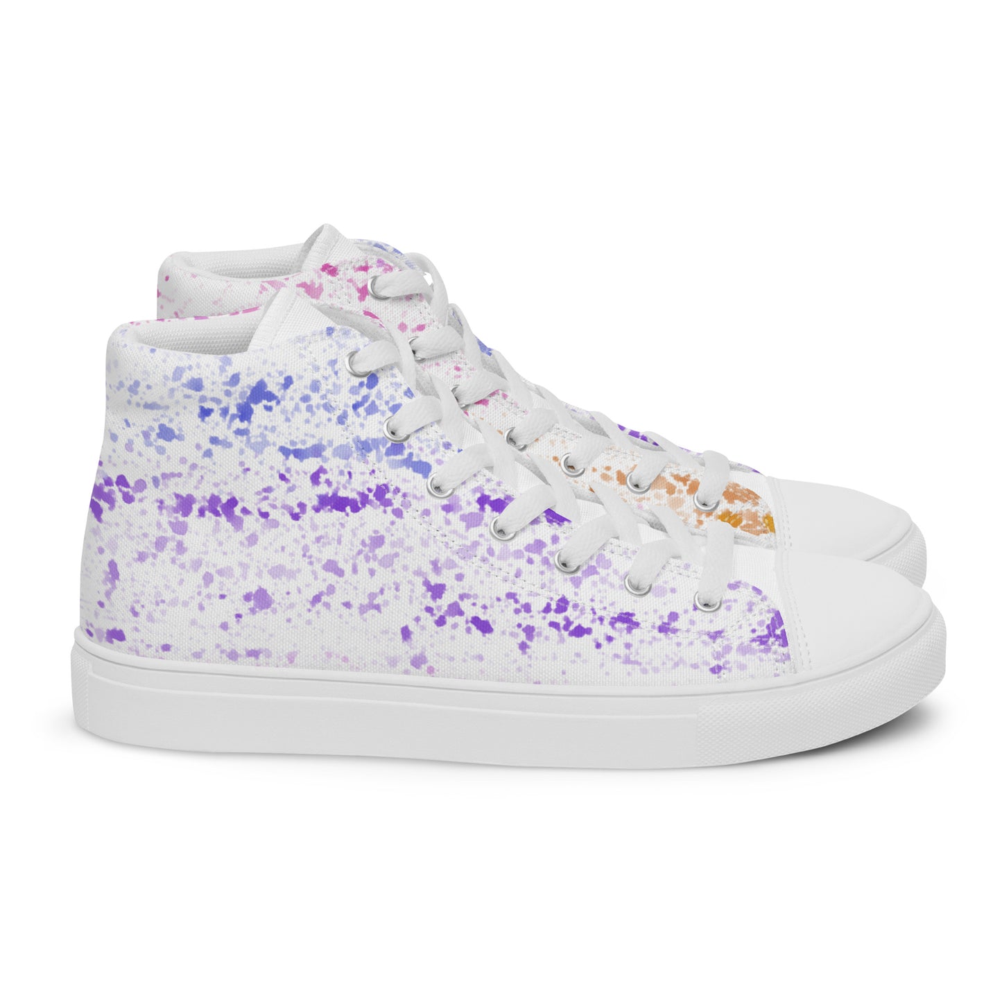 Men’s high top canvas shoes- Splatter Design