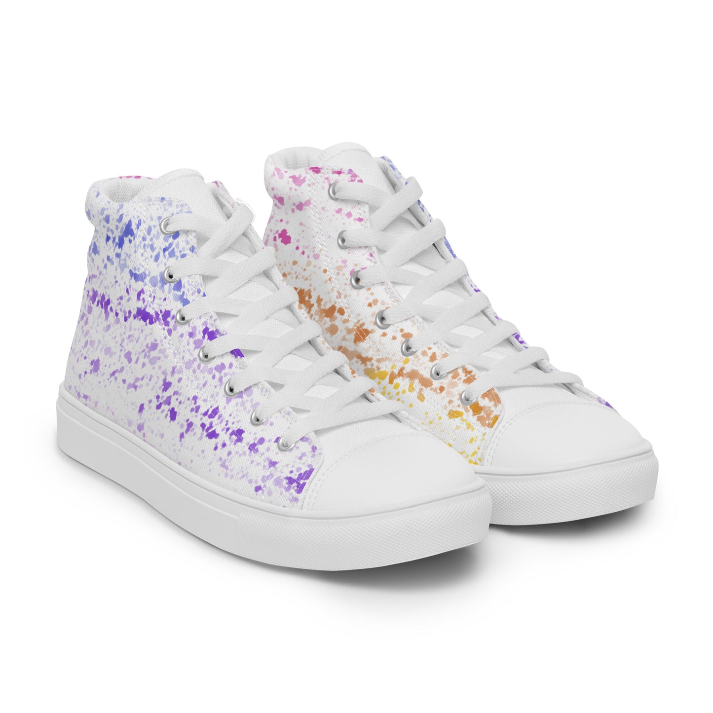 Men’s high top canvas shoes- Splatter Design