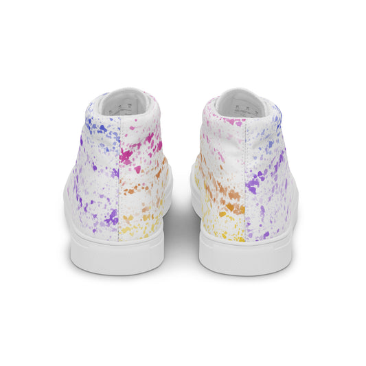 Women’s high top canvas shoes- Splatter Design