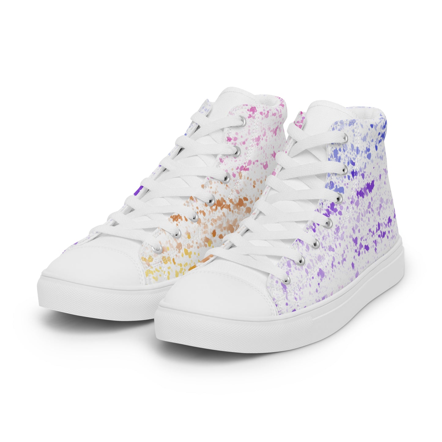 Women’s high top canvas shoes- Splatter Design